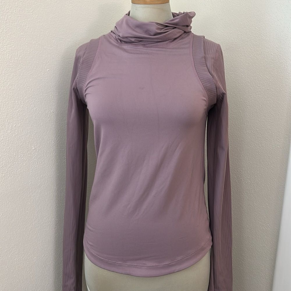 Free People Movement purple long sleeve hooded top shirt medium m - Picture 2 of 7